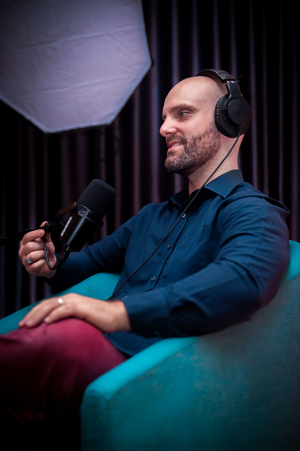 Phil recording in the studio